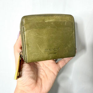 Women's Margot Green Leather Zip Around Wallet One Size